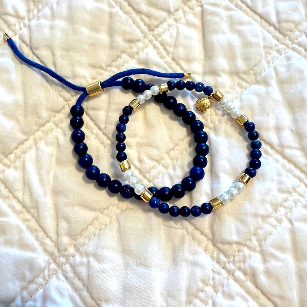JCrew Bracelet navy and pearl bracelet set